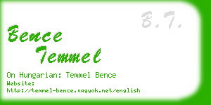 bence temmel business card